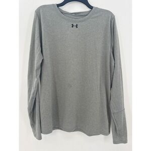 Under Armour Women's XL HeatGear Long Sleeve Shirt Gray Loose Fit Athletic Tee